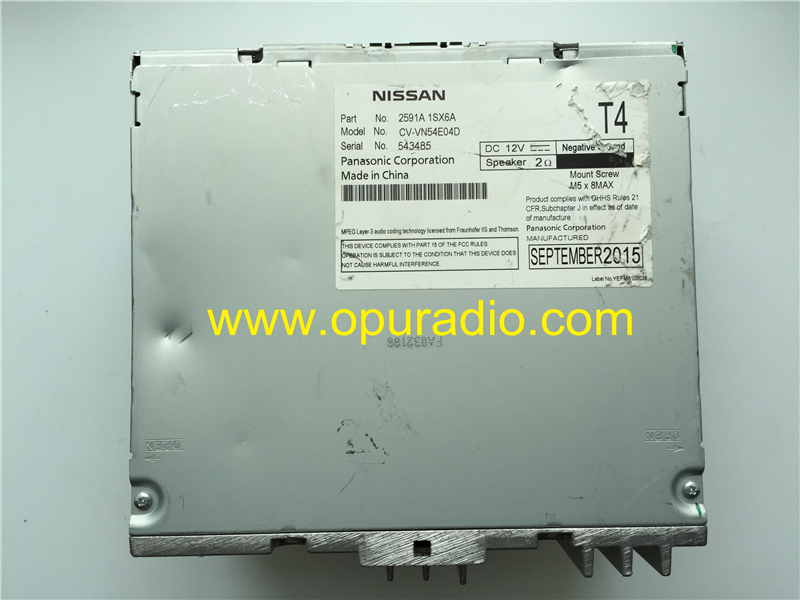 NISSAN 2591A 1SX6A PANASONIC CV-VN54E04D CD Player car Radio NISSAN 2591A 1SX6A PANASONIC CV-VN54E04D CD Player car Radio