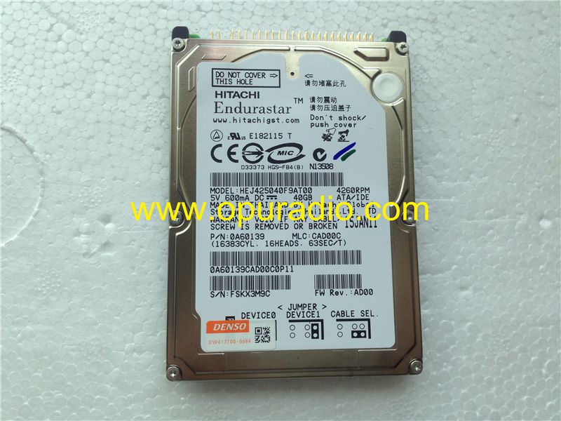 HITACHI Hard Disk Drive HDD 40GB HEJ425040F9AT00 | Toyota Denso